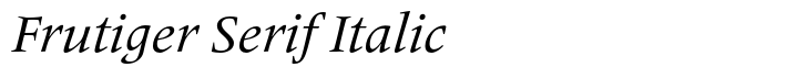 Frutiger Serif Pro Italic