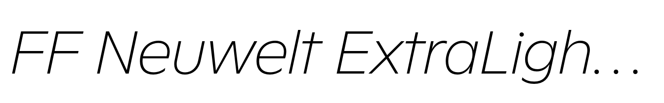 FF Neuwelt ExtraLight Italic