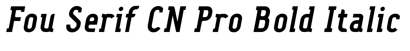 Fou Serif CN Pro Bold Italic