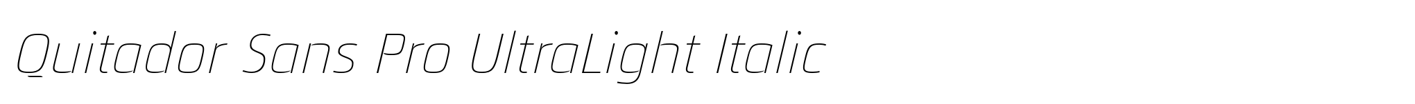 Quitador Sans Pro UltraLight Italic image