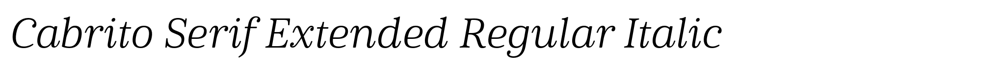Cabrito Serif Extended Regular Italic image