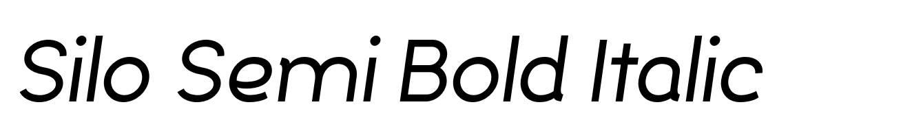 Silo Semi Bold Italic