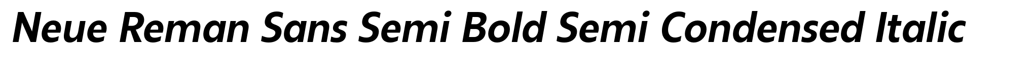 Neue Reman Sans Semi Bold Semi Condensed Italic image