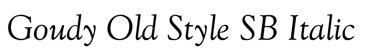 Goudy Old Style SB Italic
