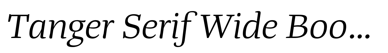 Tanger Serif Wide Book Italic