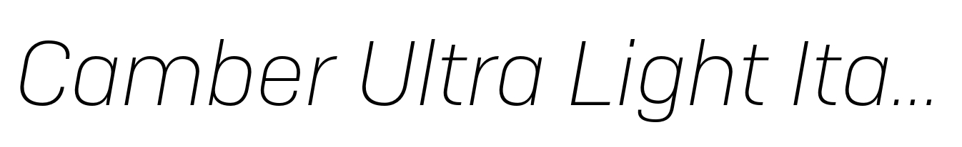 Camber Ultra Light Italic