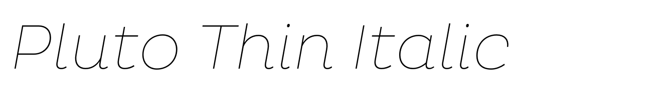 Pluto Thin Italic