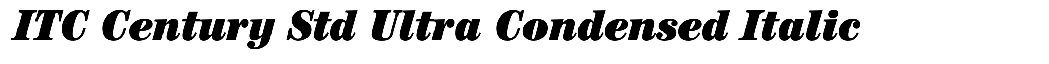 ITC Century Std Ultra Condensed Italic image