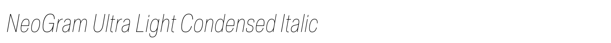 NeoGram Ultra Light Condensed Italic image