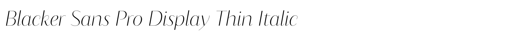 Blacker Sans Pro Display Thin Italic image