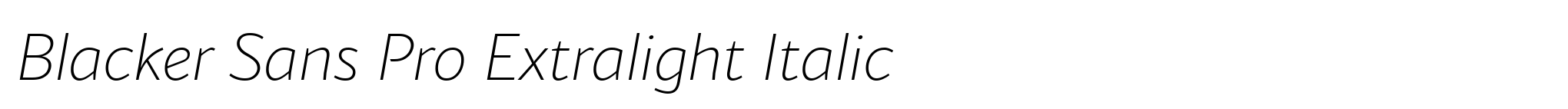 Blacker Sans Pro Extralight Italic image