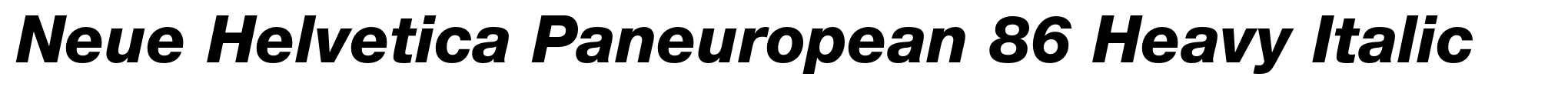 Neue Helvetica Paneuropean 86 Heavy Italic image