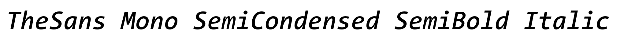 TheSans Mono SemiCondensed SemiBold Italic image