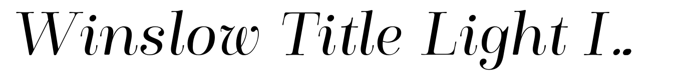 Winslow Title Light Italic