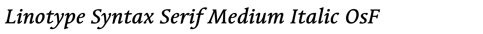 Linotype Syntax Serif Medium Italic OsF image