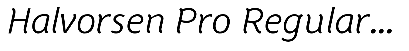 Halvorsen Pro Regular Italic