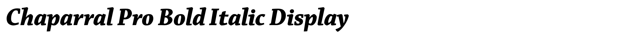 Chaparral Pro Bold Italic Display image