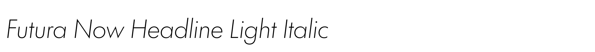 Futura Now Headline Light Italic image