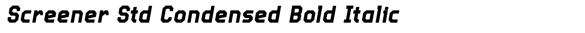 Screener Std Condensed Bold Italic image