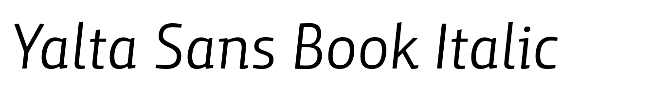 Yalta Sans Book Italic