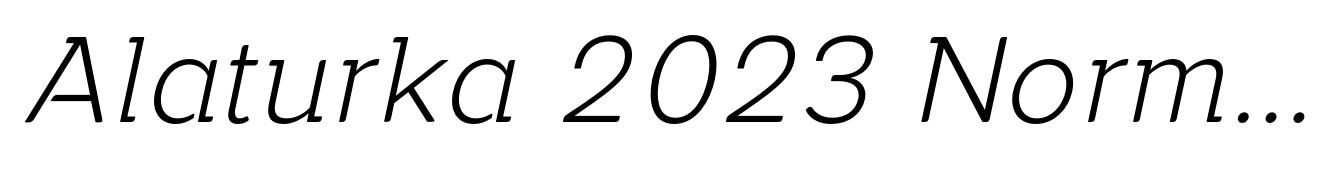 Alaturka 2023 Normal Extra Light Italic