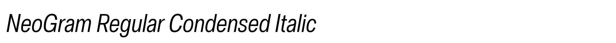 NeoGram Regular Condensed Italic image