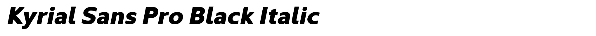 Kyrial Sans Pro Black Italic image