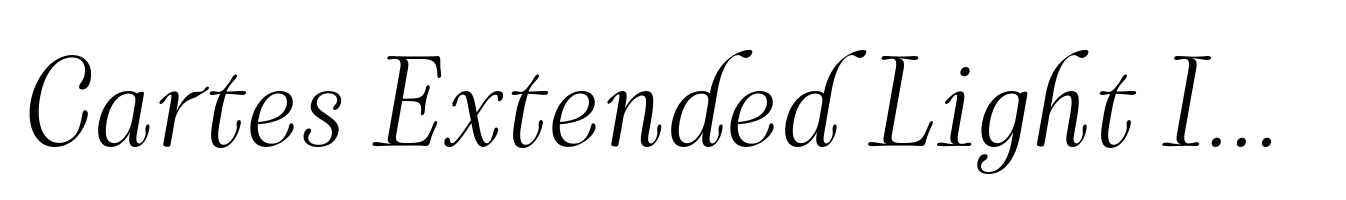 Cartes Extended Light Italic