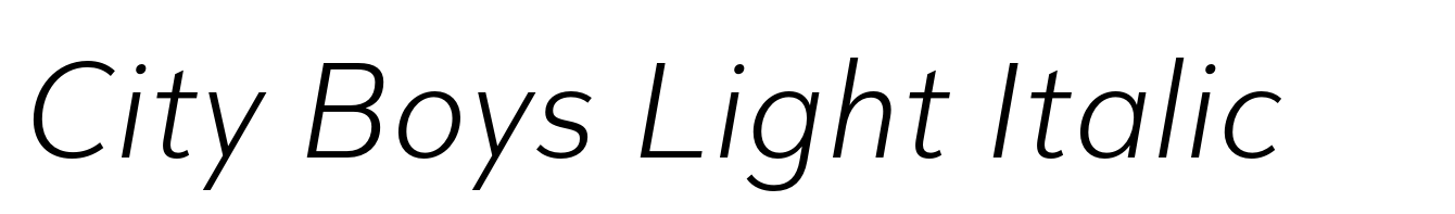 City Boys Light Italic