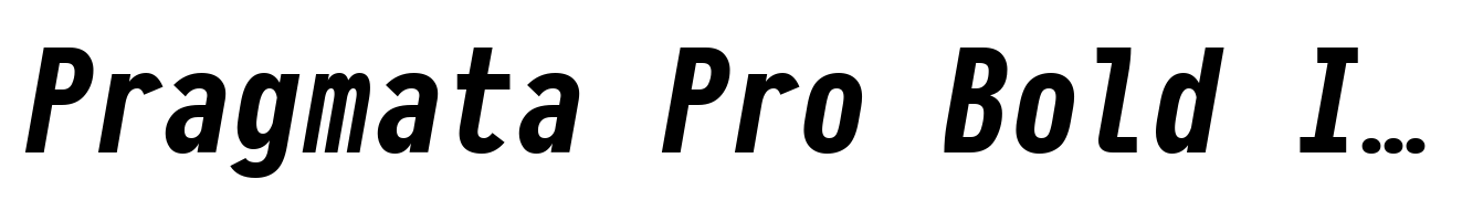 Pragmata Pro Bold Italic Liga