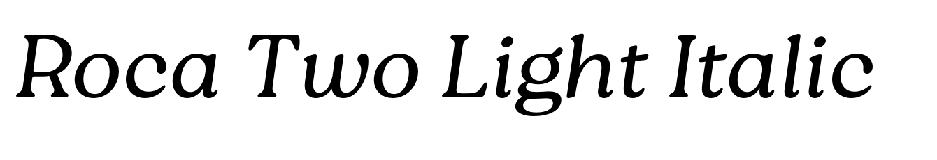Roca Two Light Italic