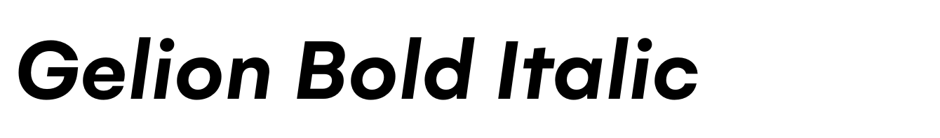 Gelion Bold Italic