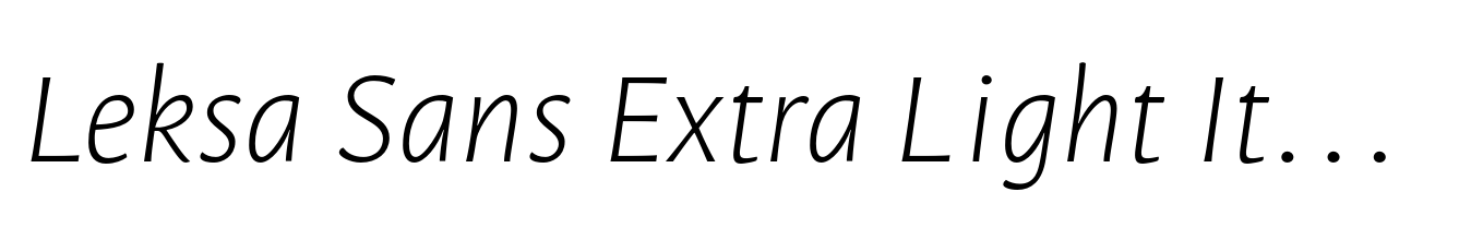 Leksa Sans Extra Light Italic