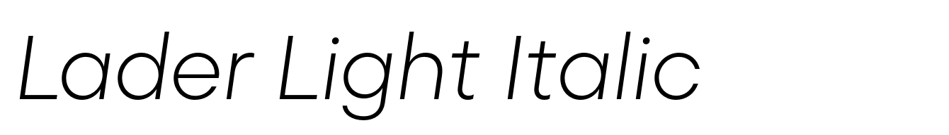 Lader Light Italic