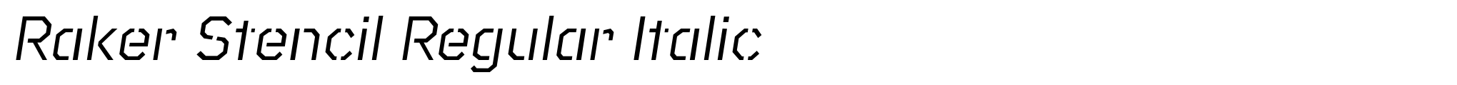 Raker Stencil Regular Italic image