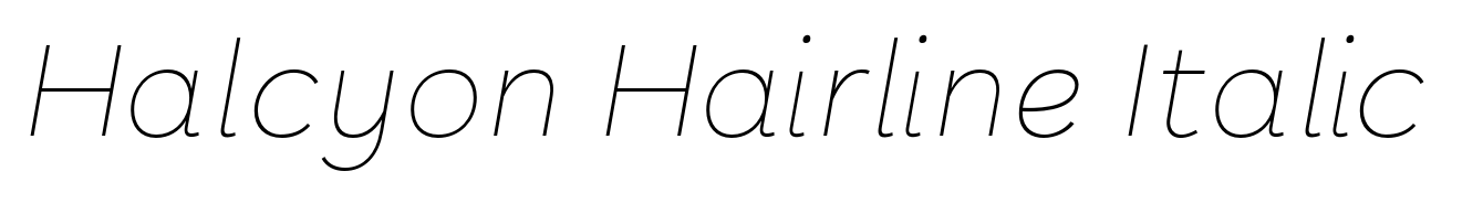 Halcyon Hairline Italic