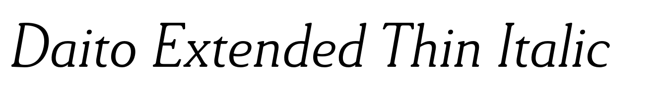 Daito Extended Thin Italic