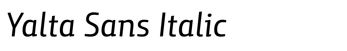 Yalta Sans Italic