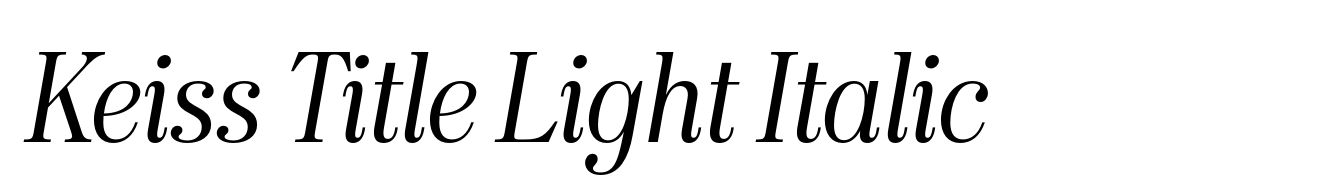Keiss Title Light Italic