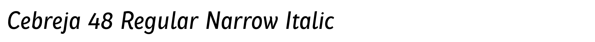 Cebreja 48 Regular Narrow Italic image