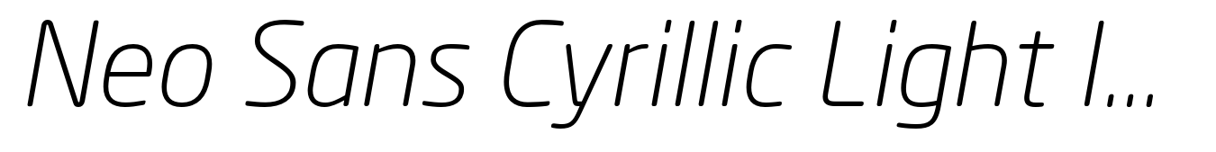 Neo Sans Cyrillic Light Italic