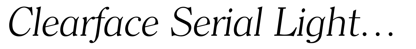 Clearface Serial Light Italic