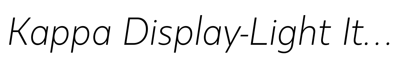 Kappa Display-Light Italic
