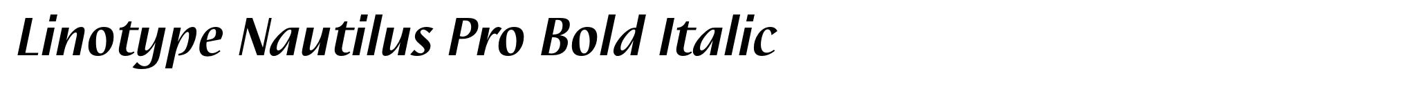 Linotype Nautilus Pro Bold Italic image