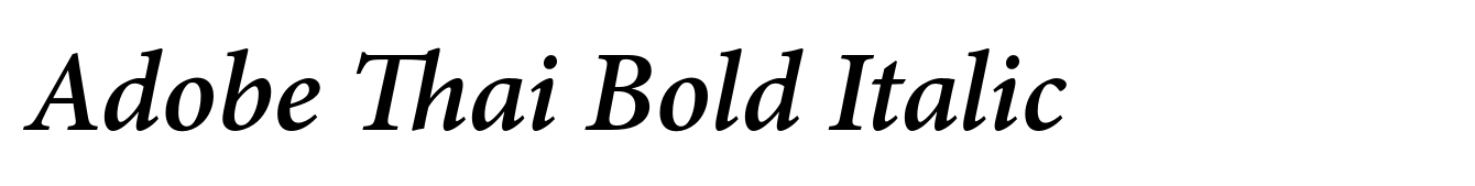 Adobe Thai Bold Italic