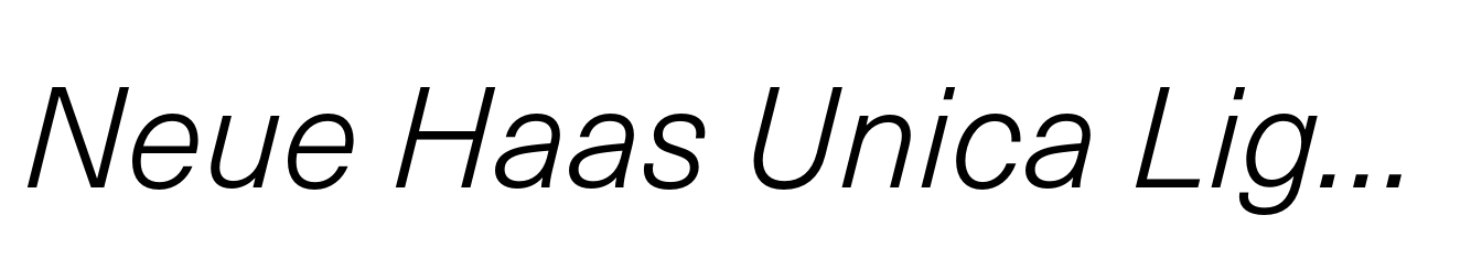 Neue Haas Unica Light Italic