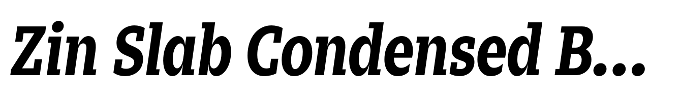 Zin Slab Condensed Bold Italic