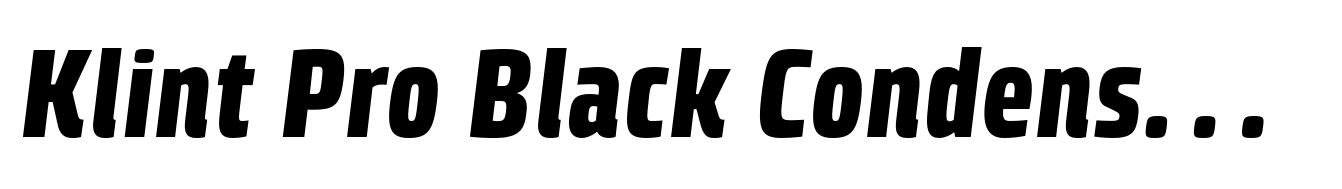 Klint Pro Black Condensed Italic