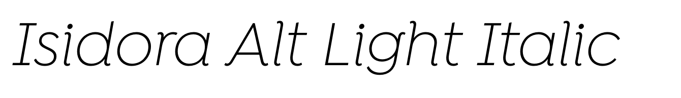 Isidora Alt Light Italic