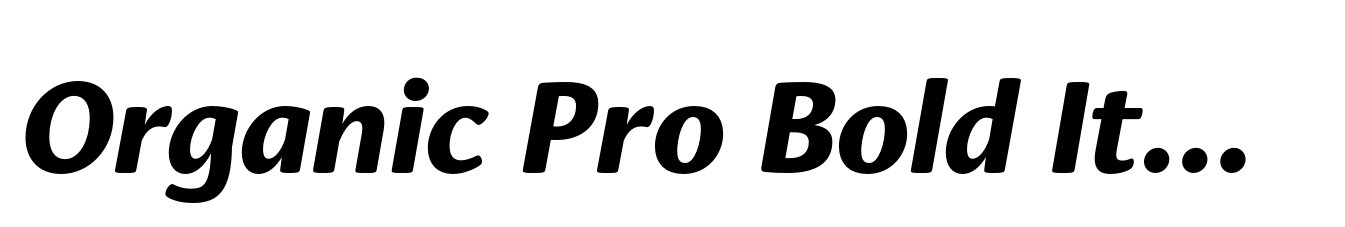 Organic Pro Bold Italic